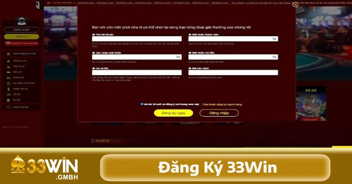 33Win Hướng Dẫn 1 33Win hướng dẫn: Đăng ký tài khoản dễ dàng