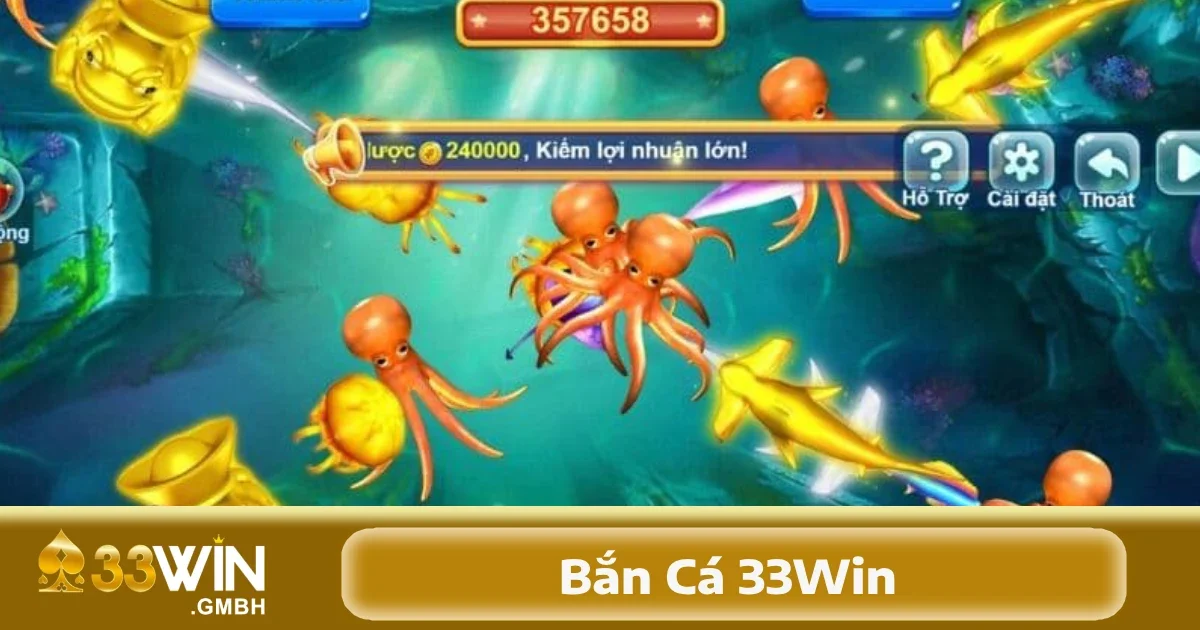 Bắn Cá 33Win 3 Trong Bắn cá 33Win, giao diện được thiết kế tỉ mỉ, sinh động, gần như mô phỏng hoàn hảo một cuộc săn cá dưới đại dương bao la.