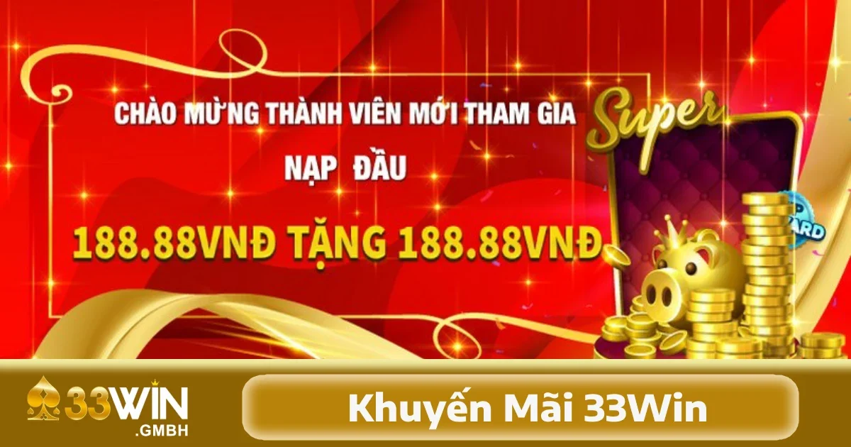 Khuyến Mãi 33Win 1 Khuyến mãi 33Win là một trong những chương trình hấp dẫn nhất dành cho các thành viên mới đăng ký tại trang web này.